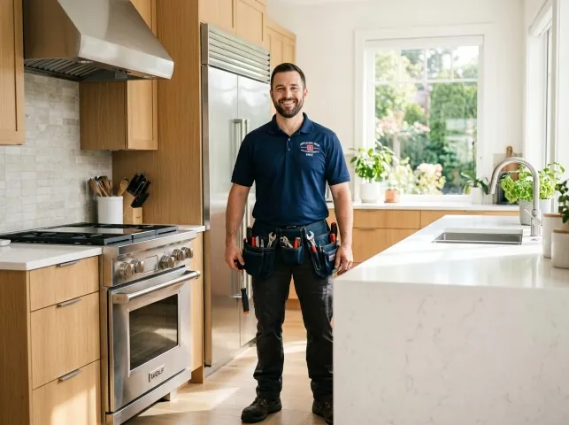 Appliance Repair Hero technician in a Brandon, FL kitchen after an appliance repair